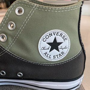 Green Two-Tone Canvas Converse, Men's 9.5/Women's 11.5